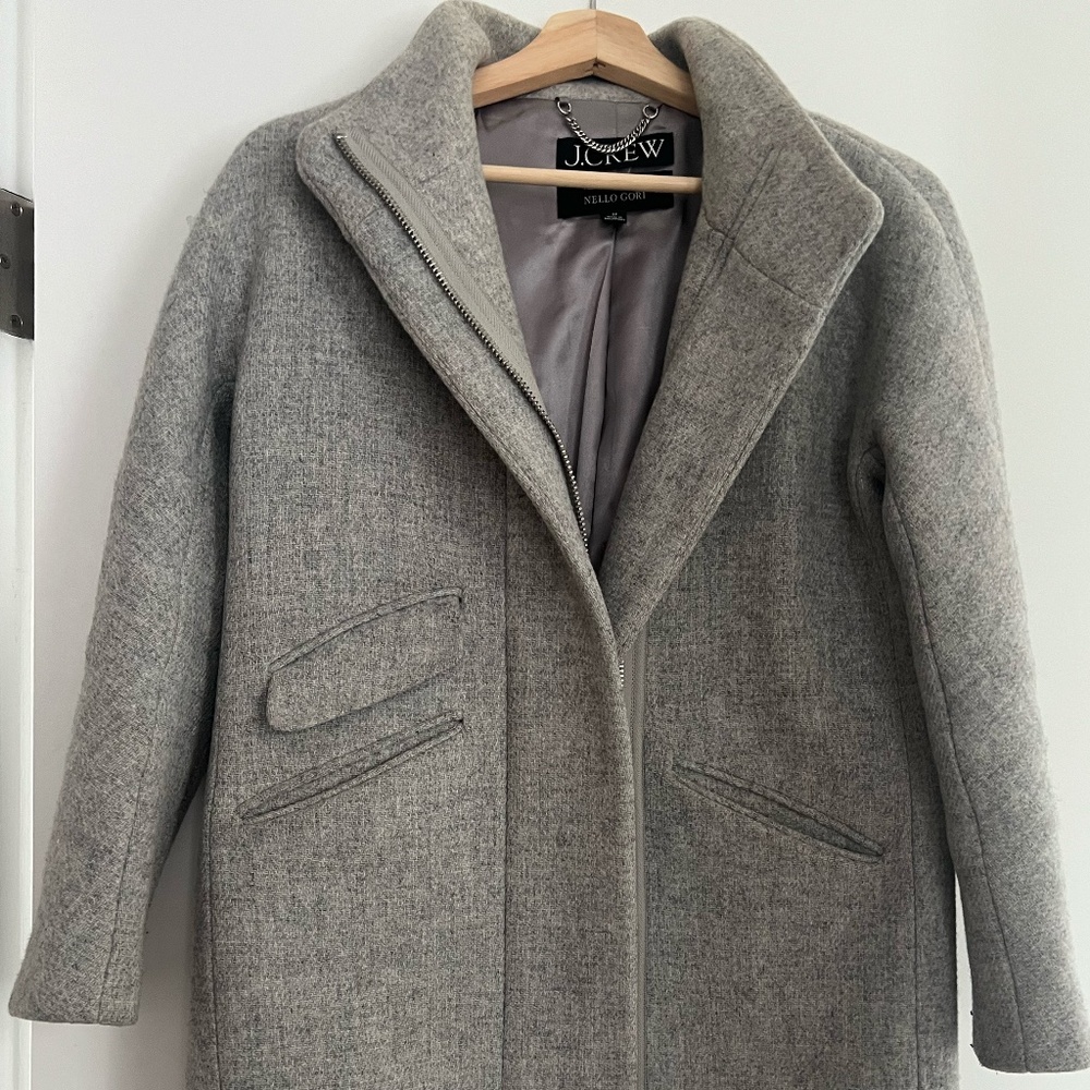 J Crew Light Grey Coat in Size 2 Petite